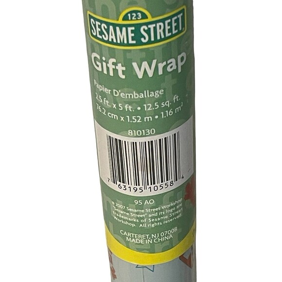 Sesame Street Elmo Wrapping Paper Gift Wrap Roll Fire Engine 12.5 Sq Ft 2007 New - Picture 12 of 16
